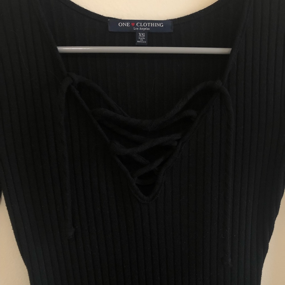 Black Ribbed Dress - Picture 2 of 3